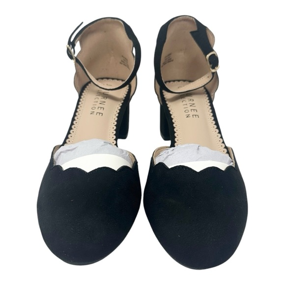 Journee Collection Women’s Edna Faux Suede Block Heel Pump Black Size 8.5 - Picture 2 of 9